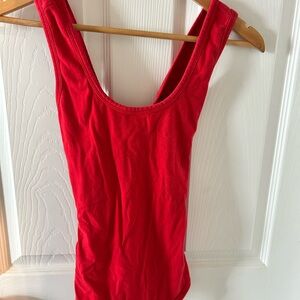 ARQ Cleo Leo Red Sleeveless Bodysuit